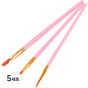 다사바바 컬러 유화붓 핑크 3종 세트, 0.2cm, 0.3cm, 0.5cm, 5세트