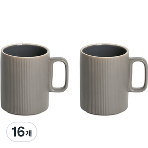 윤도자기 차곡 머그컵 380ml, 챠콜, 16개