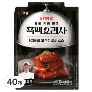 백설 흑백요리사 최강록 10분쿡 고추장 조림소스, 40개, 91ml