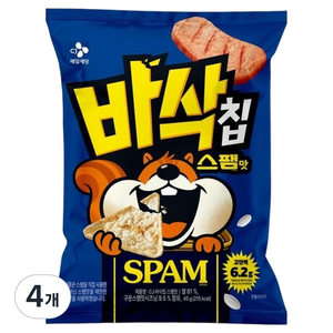 CJ 바삭칩 스팸맛 고단백 쌀과자, 45g, 4개