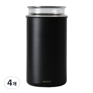 무디타 리본제이 스텐 이중 잠금 진공 원두 보관용기 1400ml, 블랙, 4개