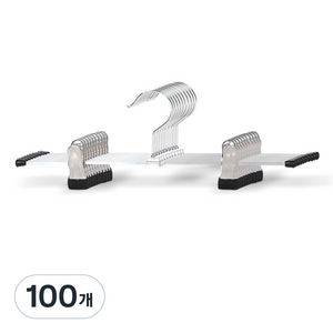 마켓플랜 원핏 논슬립 집게 바지걸이, 블랙, 100개