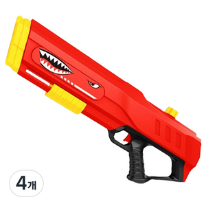 맘스아이 스트롱파워 샤크 물총 M412, 레드, 4개