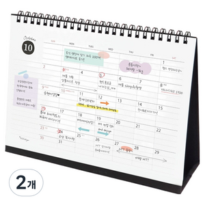 아이씨엘디자인 2027 데스크 스케쥴러 캘린더 라지, 혼합색상, 2개