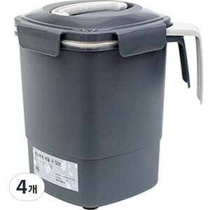 한샘 밀폐가 잘되는 음식물 쓰레기통 4L, 그레이, 4개