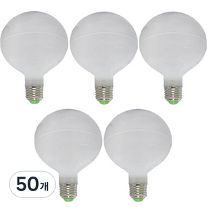 LED 12W 롱타입 볼전구 화이트 5p, 전구색, 50개