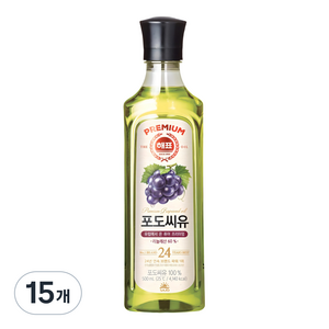해표 포도씨유, 500ml, 15개