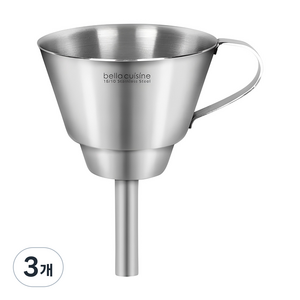 벨라쿠진 200ml 스테인리스 스틸 깔대기, 3개
