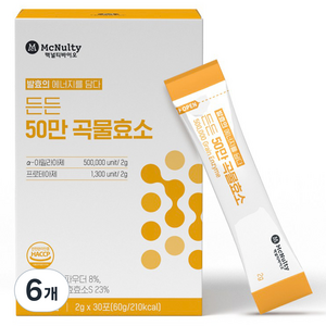 맥널티바이오 든든 50만 곡물효소 30포, 60g, 6개