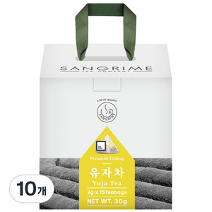 산그리메 삼각티백 유자차 선물용 패키지, 2g, 15개입, 10개