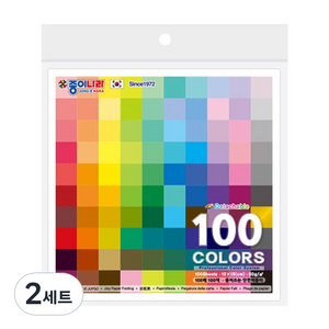 종이나라 단면 색종이 + 케이스, 100색, 200개