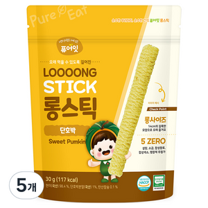 퓨어잇 롱스틱, 단호박, 30g, 5개