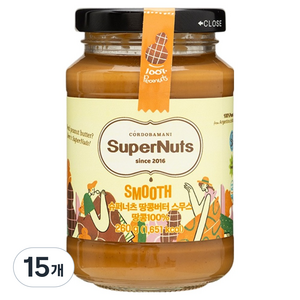 슈퍼너츠 땅콩버터 스무스, 260g, 15개