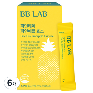 비비랩 파인데이 파인애플 효소, 90g, 6개