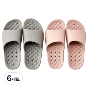 모던하우스 와우 EVA 욕실화 2종 세트, 핑크, 그레이, 6세트