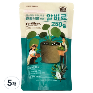 데일드 관엽식물 알비료, 5개, 250g
