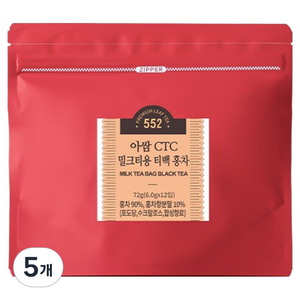 제임스티스푼 아쌈 CTC 밀크티용 티백 홍차, 5개, 12개입, 6g