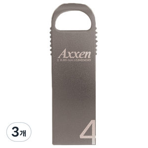 액센 U52 솔리드 USB 2.0 메모리, 4GB, 3개