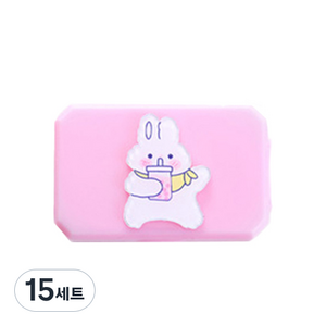 귀여운 캐릭터 아크릴 휴대용 컴팩트 렌즈통 케이스 세트, 08, 15세트