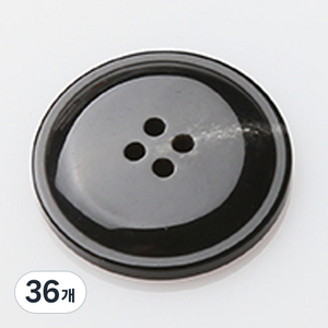 HR빅버튼 티볼리 유광 단추 지름 25mm, 블랙, 36개