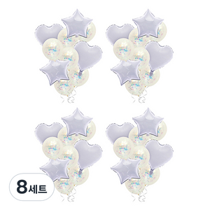 블럭마트 돌잔치 하트 별풍선 파티풍선 생일풍선 세트, TYPE6, 8세트