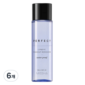 미샤 퍼펙트 메이크업 워터프루프 립 앤 아이 리무버, 6개, 100ml