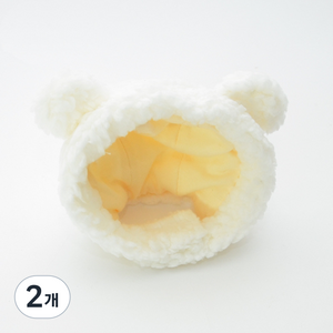 Itemtrade 곰인형 털모자, 02 화이트, 2개