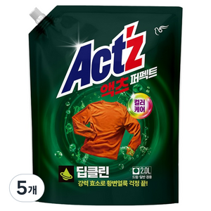 액츠 퍼펙트 딥클린 액상세제 리필, 2L, 5개