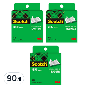 스카치 매직 테이프 리필 810R 12mm x 18m, 90개