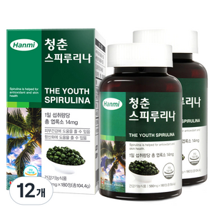 한미헬스 청춘 스피루리나, 180정, 12개