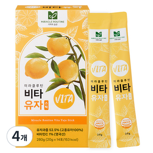 미라클루틴 비타 유자 스틱, 20g, 14개입, 4개