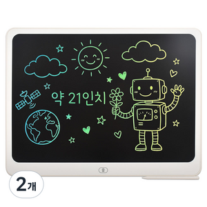 LCD 전자 메모 드로잉 패드 컬러 태블릿 668, 아이보리(668-10), 2개