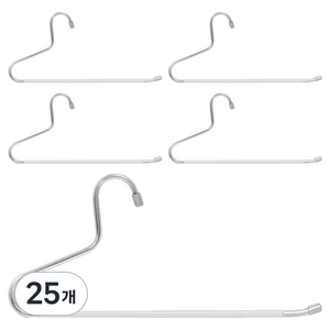 네이쳐리빙 더두꺼워진 스텐 논슬립 바지걸이 8mm, 화이트, 25개