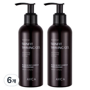 아브카 센서티브 스킨핏 쉐이빙 젤, 6개, 200ml