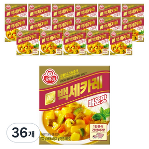 오뚜기 백세카레 고형 매운맛, 100g, 36개