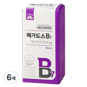 메가도스 B7 활성 비오틴 24g, 120정, 6개