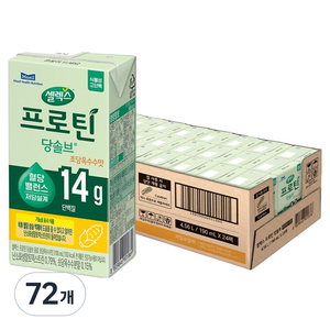 셀렉스 식물성 고단백 프로틴 당솔브 음료 초당옥수수맛, 72개, 190ml