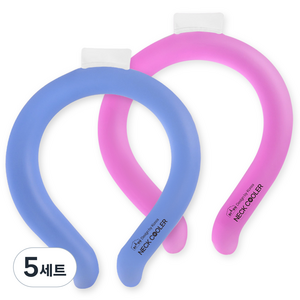 디유 아이스 넥쿨러 콜드링 주니어용 2 x 15 cm 핑크 + 블루, 5세트