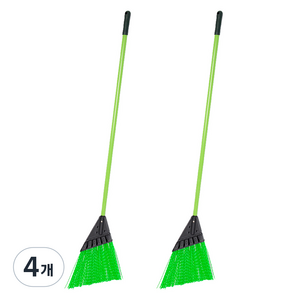크린메이트 소프트 가든 롱 빗자루, 4개, 혼합색상