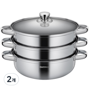 퀸나 반디엠파이어 IH 인덕션 스텐 찜기 3단, 28cm, 2개