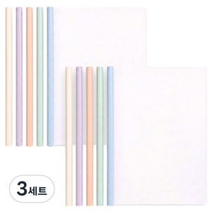 핸디랩 투명 클리어 쫄대파일 A4 5종 2P, 파스텔 혼합, 3세트