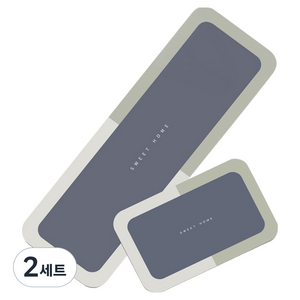 모던드로우 빨아쓰는 규조토 주방매트 소 + 대 세트, 마카롱 민트, 2세트