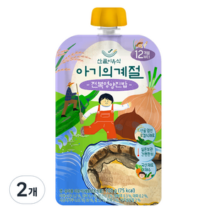 에코맘의산골이유식 유아용 아기의 계절 완료기 전복영양진밥, 100g, 2개