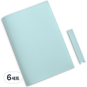 소이믹스 러브썸 가죽 북커버 + 북마크 세트 베이직 L, 민트, 6세트