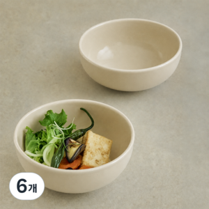 윤도자기 메종오브제 코지 면기, 오트, 6개