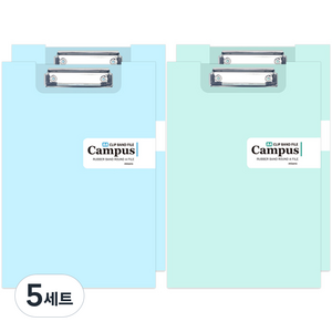 미소로 4000 클립밴드화일 2종 x 2p 세트 A4 02314, 블루 + 민트, 5세트