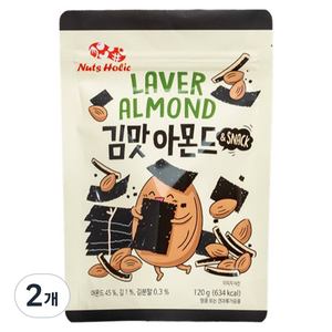 넛츠홀릭 김맛아몬드 & 스낵, 120g, 2개