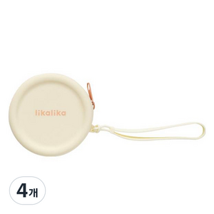 리카리카 반려동물 휴대용 실리콘 냠냠 간식 파우치, 크림오렌지, 4개