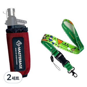 마스터베이스 ST-487/480용 소토 토치 소프트 케이스 + 랜야드 세트, 버건디(파우치), 마이캠핑라이프(목걸이), 2세트