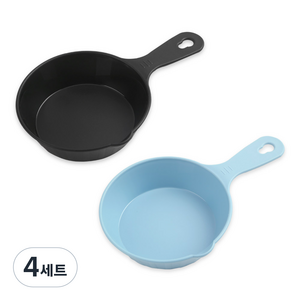 새드리 국산 원형 물코 손잡이 앞접시 2종 세트, 4세트, 단품, 블루,블랙